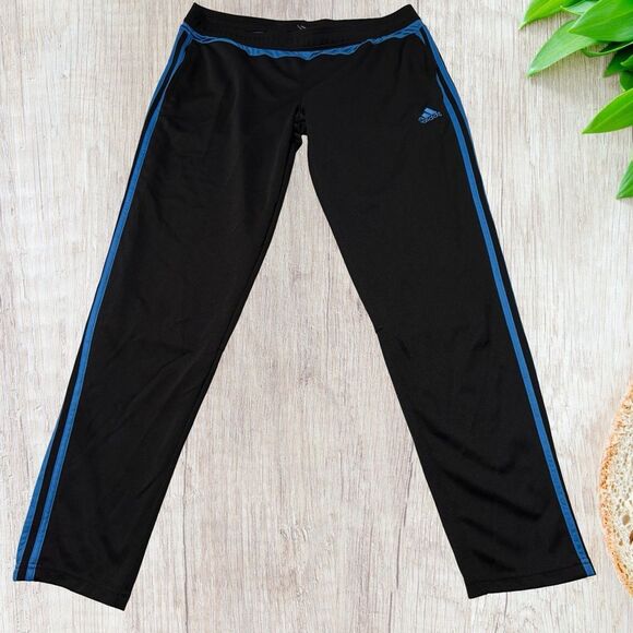 Adidas Womens Climacool Black‎ Joggers Size XL Blue Stripes Athletic Running - Picture 1 of 11